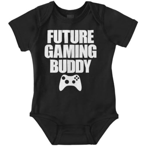 Brisco Brands Future Gaming Buddy Gamer Dad Joke Baby Romper Boys or Girls