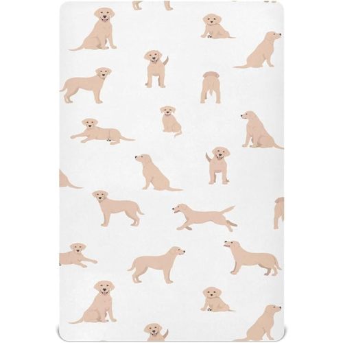 Crib Sheets for Boys Labrador Retriever Dog Toddler Baby Girl Sheets for Crib,Neutral Mini Crib Nursery Mattress Sheets Fitted,Crib Mattress Soft & Breathable 52 * 28 * 9In