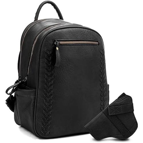 JESSIE & JAMES Women's Large Multi Compartments Fashion Concealed Carry Backpack|BK