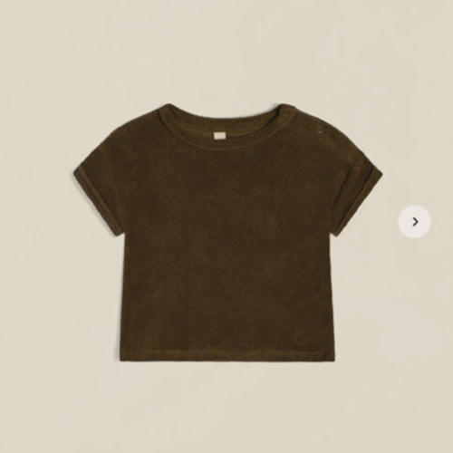 Olive Terry Boxy T-Shirt | Organic Zoo