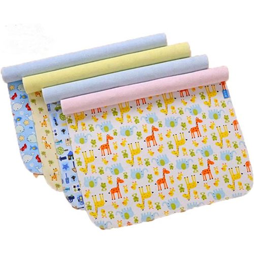 Monvecle 4pcs Pack Baby Infant Waterproof Cotton Changing Pads Washable Resuable Diapers Liners Mats (4pcs Pack-18"x12")