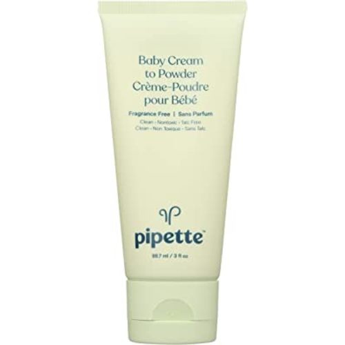 Pipette Baby Cream to Powder, Keep Baby's Skin Happy with Renewable Plant-Derived Squalane, Fragrance Free, 3 Fl Oz