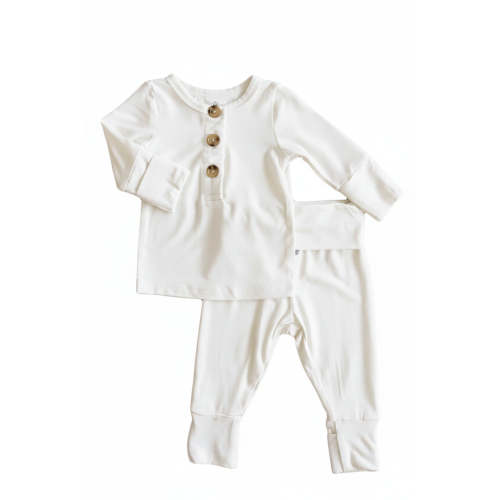 2pc Bamboo Button Top & Bottom | Powder