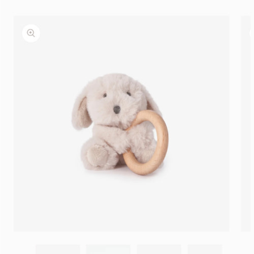 Puppy Plush Wooden Ring Rattle – Elegant Baby