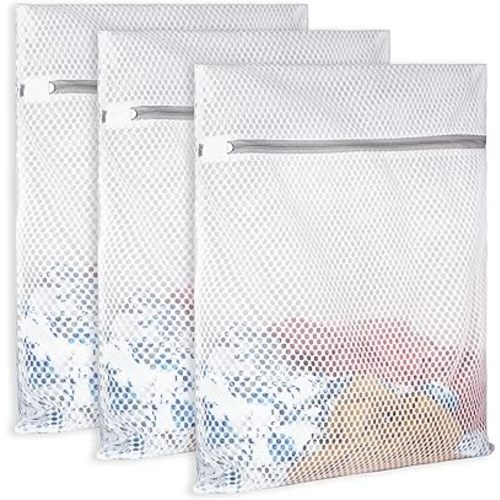 Extra Large Honeycomb Mesh Laundry Bag125gsm Net Fabric Durable and Reusable Delicate Wash Bag,Travel Organization Bag for Lingerie,Clothes,Jeans,Bath Towel,Sock (3 Large)
