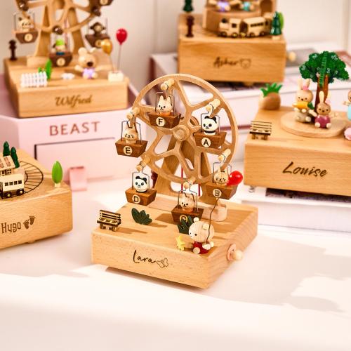 Personalized Wooden Music Box，Engraved Name Music Box For Kids，Wooden Ballerina Music Box，Baby Shower Gift,Newborn Gift,Christmas gift