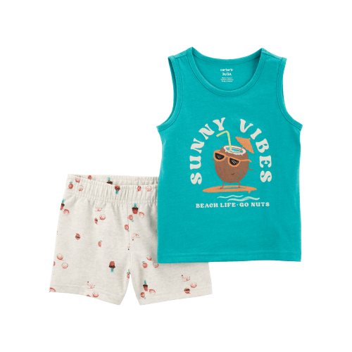 Baby 2-Piece Sunny Vibes Tank & Pull-On Short Set - Carter's | Carter's