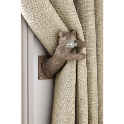 Set of 2 Natural Barnaby Bear Curtain Holdbacks