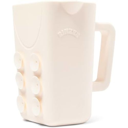 Baby Bath Cup with Suctions - BPA Free, 100% Food Grade Silicone Rinse Cup, Clutter-Free Tub Area, Kids Learning Tool, Sticks to Tiles, Drains Water Upside Down- "Patent Pending"