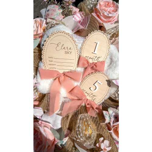 Monthly Milestone Set: Baby Girl Nursery Decor