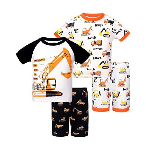DAUGHTER QUEEN Boys Pajamas 4 Pieces Short Set 100% Cotton Sleepwear Size 18 Months-12 Years