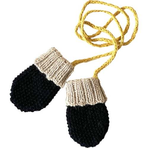 Knit Baby Mittens,  Noir - Cabbages & Kings | Maisonette