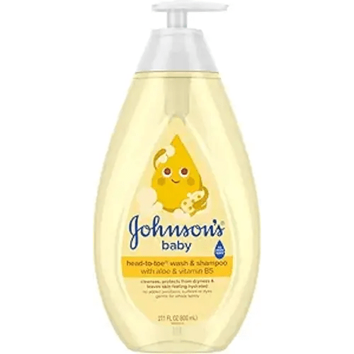 Johnson's Baby Head-To-Toe Baby Wash & Shampoo + Aloe & Vitamin B5, 2-in-1 Bath Wash Gently Cleanses Newborn's Delicate Skin & Hair, Hypoallergenic, No Added Parabens, Dyes & Sulfates, 27.1 fl. oz