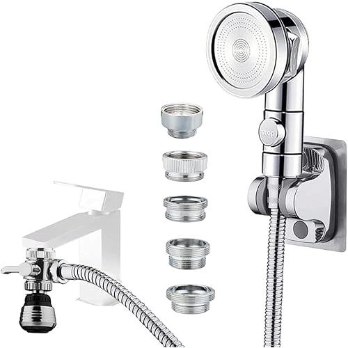 Sink Faucet Sprayer Attachment, Faucet Shower Sprayer with 59” Stainless Steel Hose for Hair Washing&Pet Shower for Bathroom Bathtub, Kitchen Faucet,Garden Tub,Utility Laundry Tub