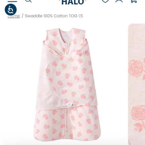 Rose Toss Blush Cotton Swaddle - Newborn | HALO