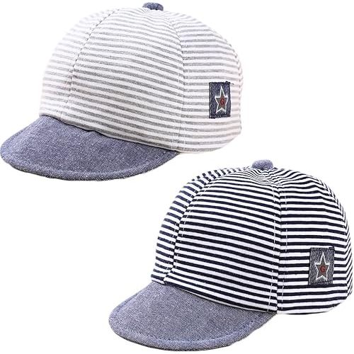 Baby Boy Baseball Cap Striped Sunhat Letter Sun Protection Hat,Sun Hat for Baby Boy and Baby Girl