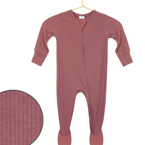 Marjorie Ribbed Zipper Footies