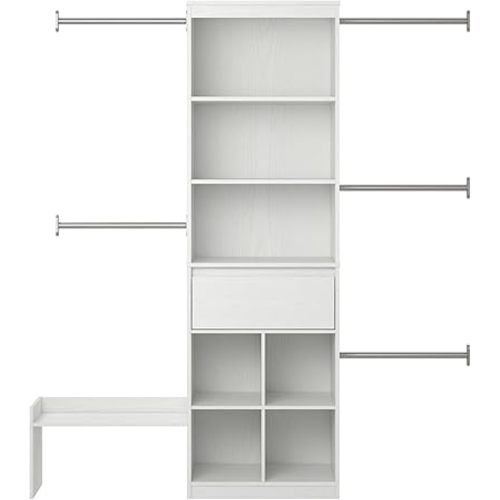 Max & Finn Grow with Me Adjustable Kids’ Closet Organizer System, White