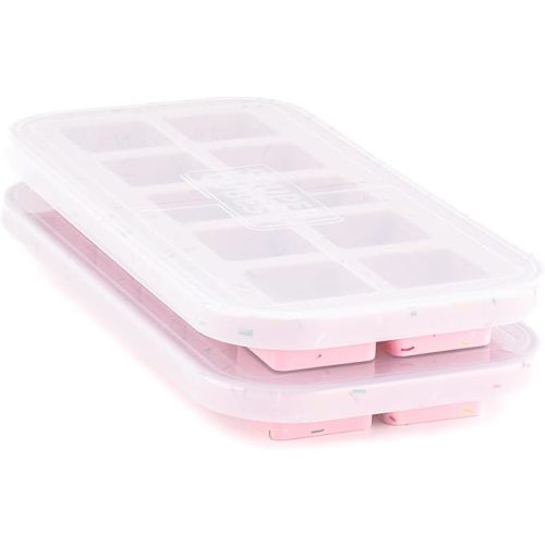 Souper Cubes 2 Tbsp. Silicone Freezer Molds - Perfect for Storing Garlic, Herbs, Ginger, Pesto, Tomato Paste, Lemon Juice, Purees and More - Cotton Candy – 2-Pack
