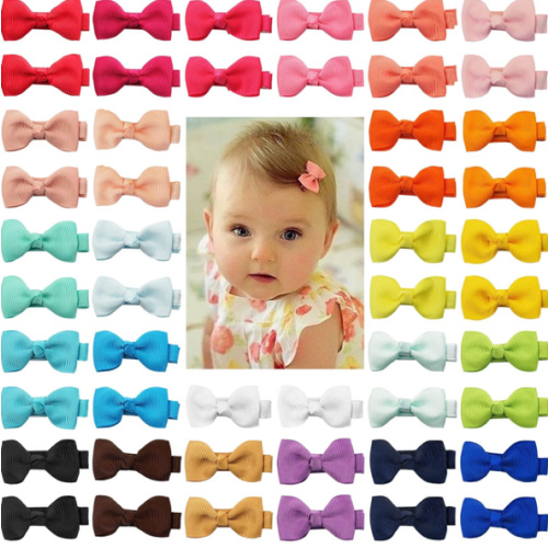 CÉLLOT Baby Hair Clips 50 Pieces 25 Colors in Pairs Baby Girls Fully Lined Bows Hair Pins Tiny 2" Hair Bows Alligator Clips for Girls Infants Toddlers