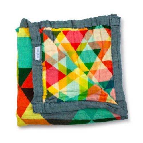 Kanga Care Serene Premium Viscose Of Bamboo Muslin Double Layer Reversible Baby Small Blanket 47x47 - Finn Multi-color