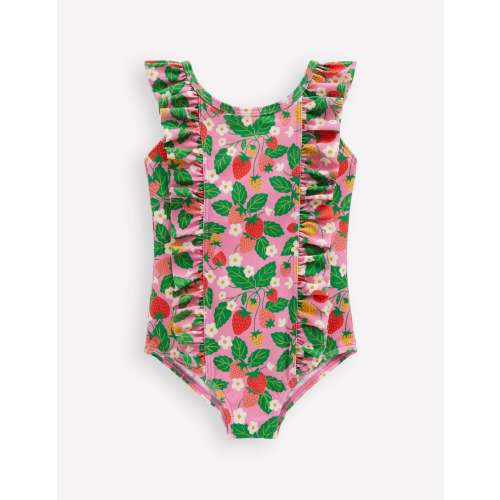 Frilly Swimsuit-Pink Strawberry Patch