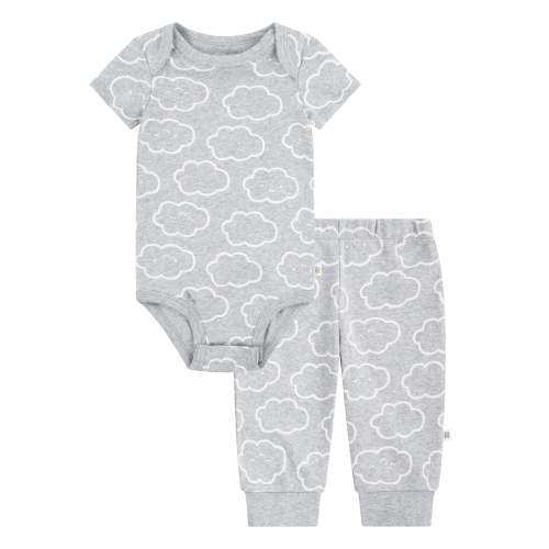 Huggies Baby Boy Printed 2pc Organic Cotton Bodysuit and Pant Set, Sizes NB-24M