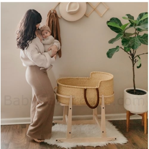 Addy & Sage Johari Bolga Moses Basket | Safe Room Sharing | Baby Eco Trends
