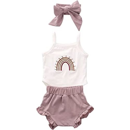 Kuriozud Newborn Infant Baby Girl 2 Piece Summer Outfits Tank