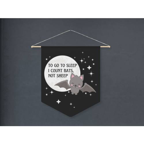 Baby Bat Nursery Wall Banner, Spooky Alternative Emo Baby Room Decor, Goth Mom Baby Gift, Punk Gothic Pastel Goth Baby Pennant Wall Hanging