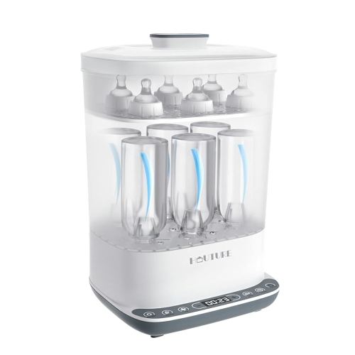 Baby Bottle Sterilizer | Esterilizador de Biberones, 6-in-1 HAUTURE Bottle Sterilizer and Dryer, Electric Steam Bottle Sanitizer for Baby Stuffs, Baby Bottles & Breast Pump Accessories