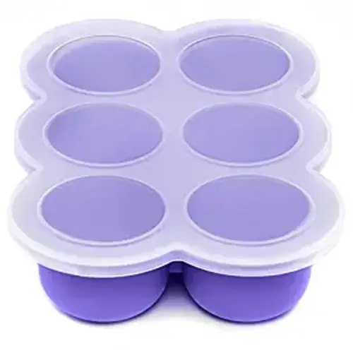 WeeSprout Silicone Baby Food Freezer Tray with Clip-on Lid - Perfect Storage Container for Homemade Baby Food, Vegetable & Fruit Purees, and Breast Milk