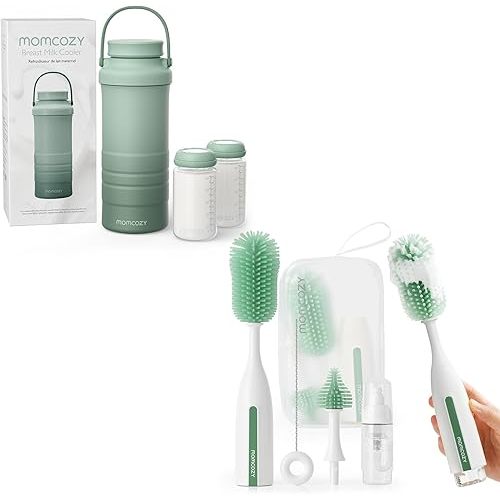 Momcozy 22oz Portable Breast Milk Cooler & Momcozy Bottle Brush Kit Pro