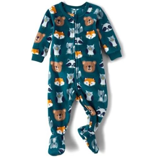 The Children's Place Baby Boys' and Toddler Fleece Long Sleeve Zip Front One Piece Footed Pajamas,Sleep & Play
