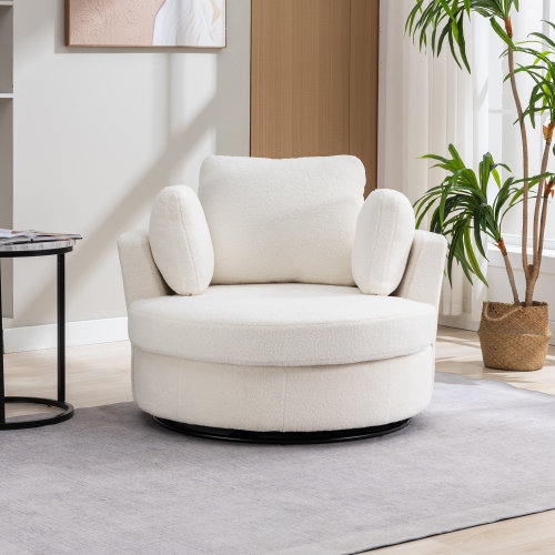 Dahlonega Slipcovered Swivel Barrel Chair