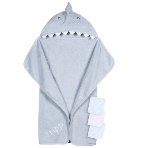 Embroidered 4-Piece Baby Boys Blue Shark Towel & Washcloths Set – Gerber Childrenswear