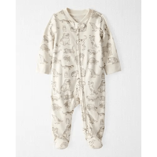 Baby Organic Cotton Animal-Print Sleep & Play Pajamas - Little Planet | Carter's