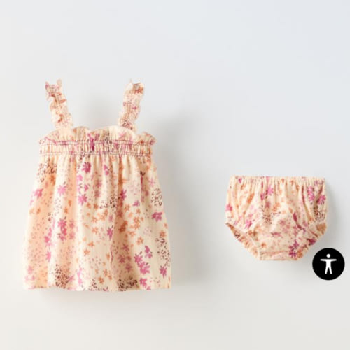 FLORAL DRESS WITH ELASTIC DETAILS - Raspberry | ZARA United States