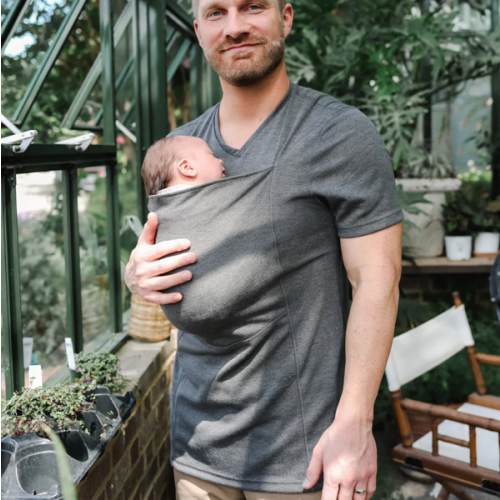 Lalabu Dad Shirt | Original Babywearing T-Shirt with Kangaroo Pouch | Baby Wrap Carrier for Newborns & Infants | Baby Wrap Carrier for Newborns | Essential for new Dads