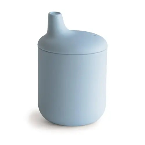 mushie 100% Silicone Baby Sippy Cup | 6 Months+ (Powder Blue)