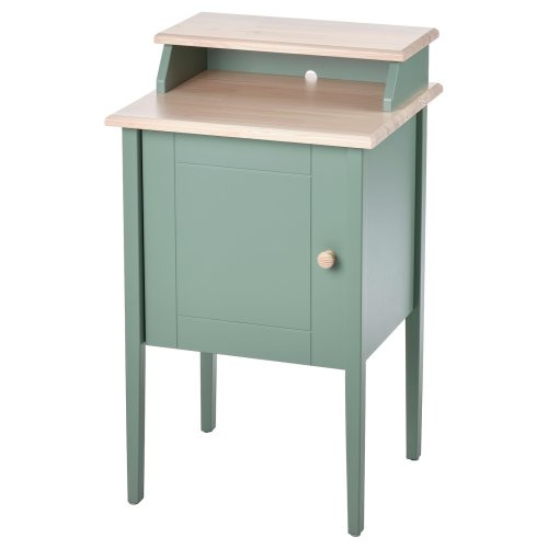 OLDERDALEN Nightstand - gray-green/pine 18 1/2x16 7/8 "
