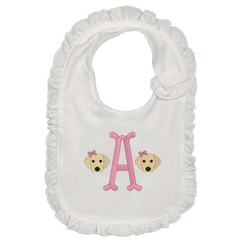 Puppies with Initial Bib-Pink