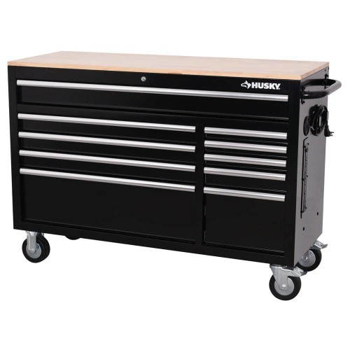 Modular Tool Storage 52 in. W Standard Duty Black Mobile Workbench Cabinet