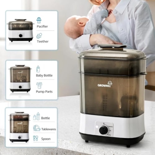 Electric Steam Baby Bottle Sterilizer and Dryer for Baby Bottles & Pac – GROWNSY