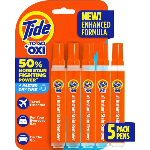 Tide Stain Remover for Clothes, Tide To Go Pen, Instant Stain Remover for Clothes, Travel & Pocket Size, 5 Count (Pack of 1)