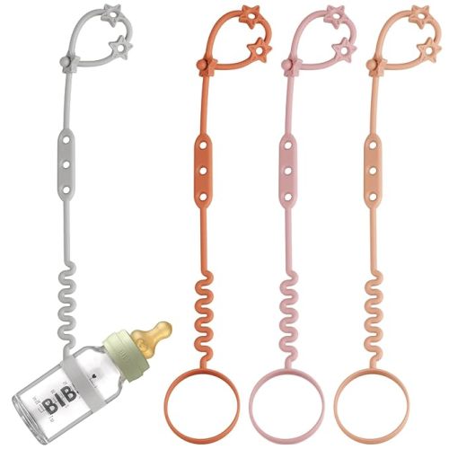 Toy Safety Straps, 4 Pack Silicone Sippy Cup Straps, Sippy Cup Leash for Baby, Keep Bottles and Sippy Cups Close at Hand and Off The Ground or Floor (4PACK) - Blush/Muted/Clay/Gray)