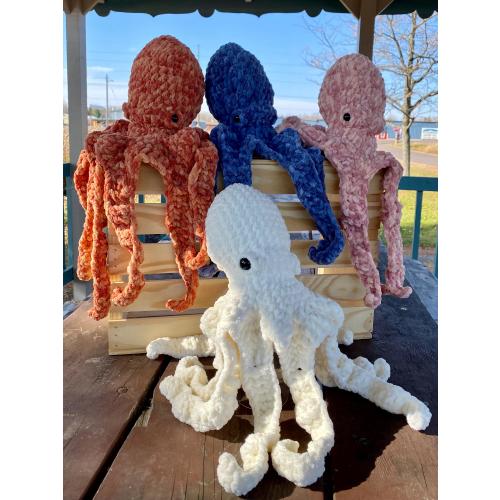 Jumbo Plush Crochet Octopus, Custom Color Handmade Octopus Ocean Themed Decor, Soft Sea Creature Amigurumi, Beach House Decor Octopus Plushy