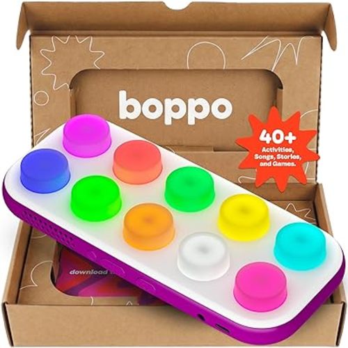 Boppo Screen-Free Learning Tablet for Kids - Interactive Handheld Games - Educational, Travel-Friendly Fun for the Whole Family - Includes 40+ Pre-Loaded Games & Activities