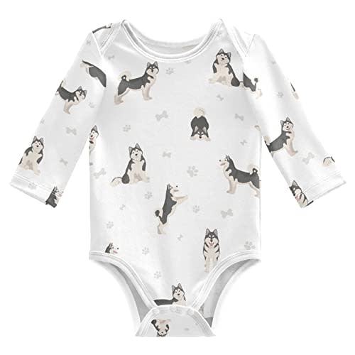 vvfelixl Baby Bodysuits Black Pug White Long Sleeve Cotton Baby Clothes For Boys Girls 0-24 Months