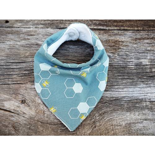 Bee bib, organic bandana bib, Drool bib, gender neutral baby bib